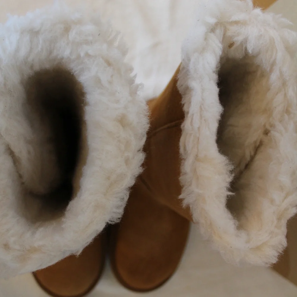 UGG KOOLABURRA SUEDE FUR TALL‎ BOOTS CHESTNUT
